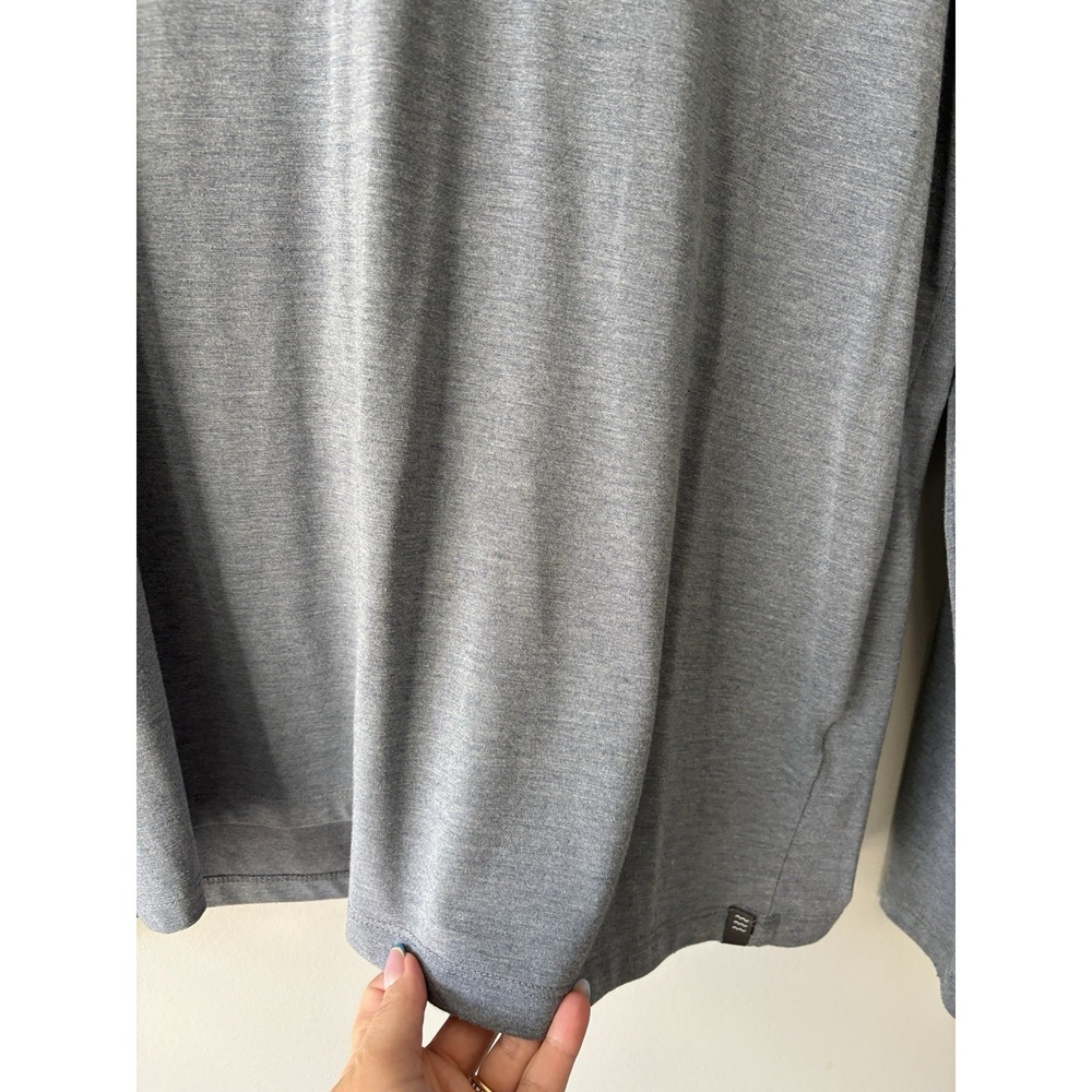 Free Fly Bamboo Flex Henley Long Sleeve Shirt Men's Size Large Grey Blue Button - Picture 6 of 11